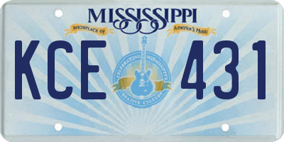 MS license plate KCE431