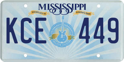 MS license plate KCE449