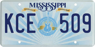 MS license plate KCE509