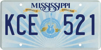 MS license plate KCE521