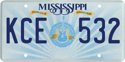 MS license plate KCE532