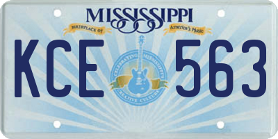 MS license plate KCE563