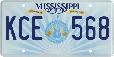 MS license plate KCE568