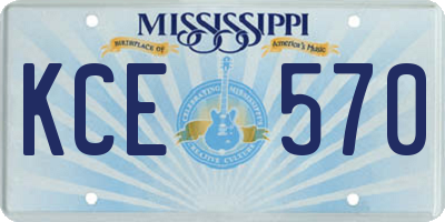MS license plate KCE570