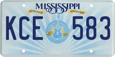MS license plate KCE583