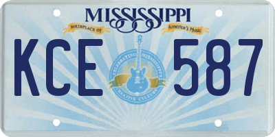 MS license plate KCE587