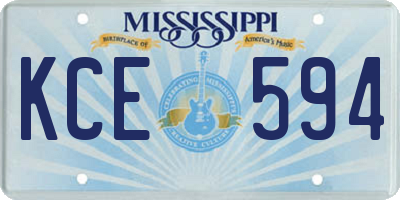 MS license plate KCE594