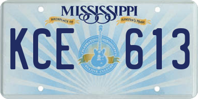 MS license plate KCE613