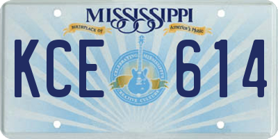 MS license plate KCE614