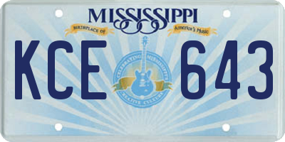 MS license plate KCE643