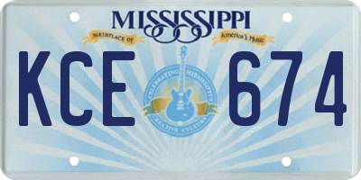 MS license plate KCE674