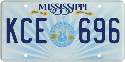 MS license plate KCE696