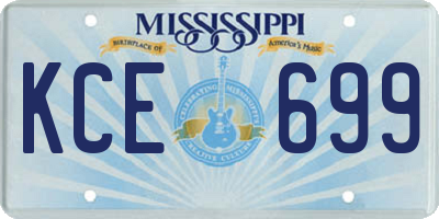 MS license plate KCE699