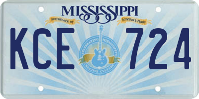 MS license plate KCE724