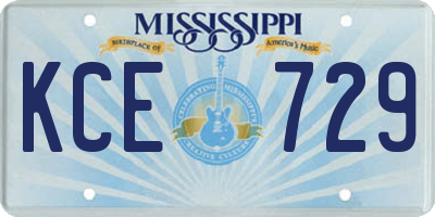 MS license plate KCE729