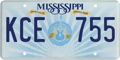 MS license plate KCE755
