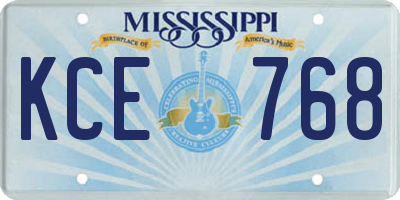 MS license plate KCE768