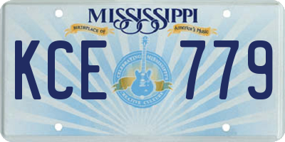 MS license plate KCE779