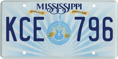 MS license plate KCE796