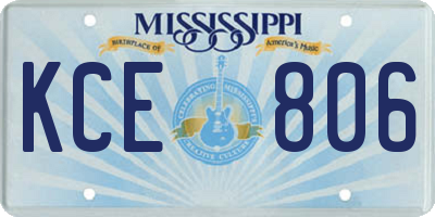 MS license plate KCE806