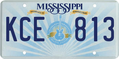 MS license plate KCE813