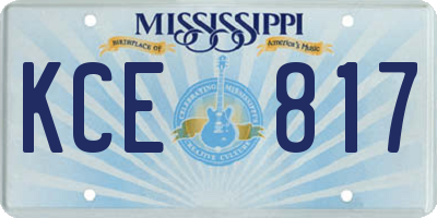MS license plate KCE817