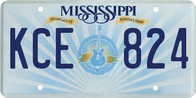 MS license plate KCE824