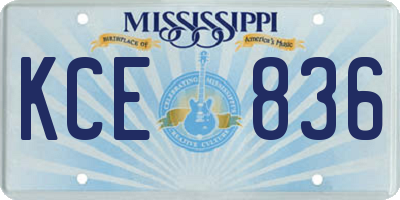 MS license plate KCE836