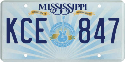 MS license plate KCE847
