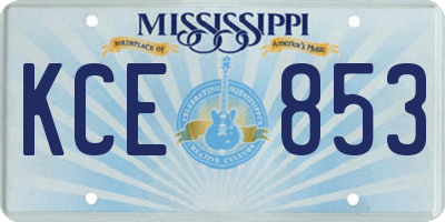 MS license plate KCE853