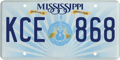 MS license plate KCE868