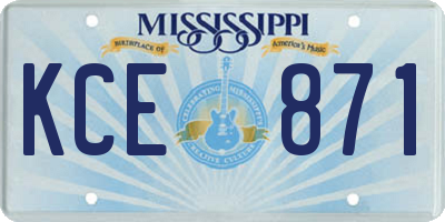 MS license plate KCE871