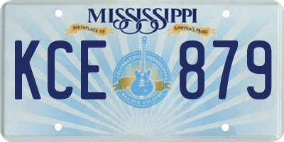 MS license plate KCE879