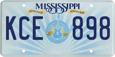 MS license plate KCE898