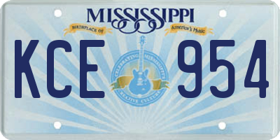 MS license plate KCE954