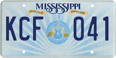 MS license plate KCF041