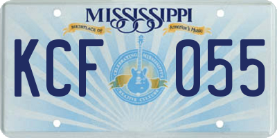 MS license plate KCF055