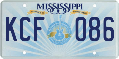 MS license plate KCF086