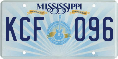 MS license plate KCF096