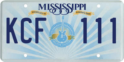 MS license plate KCF111