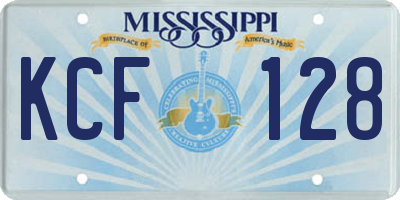 MS license plate KCF128