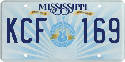 MS license plate KCF169