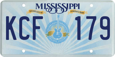 MS license plate KCF179