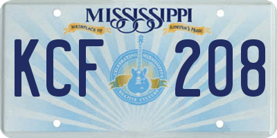 MS license plate KCF208