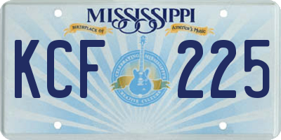 MS license plate KCF225