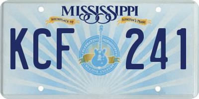 MS license plate KCF241