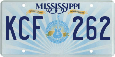 MS license plate KCF262