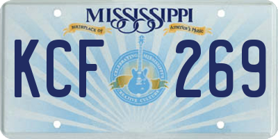 MS license plate KCF269