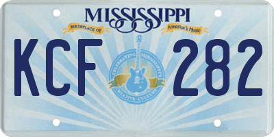 MS license plate KCF282