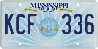 MS license plate KCF336